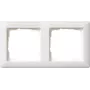 Moldura Gira 109227 Horizontal, 2 módulos com campo para etiqueta, Standard 55, branco puro, mate