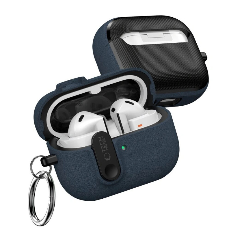 Capa Tech-Protect Slim Hook para Samsung Galaxy Buds 3 / 3 FE / 3 Pro, azul fofinho