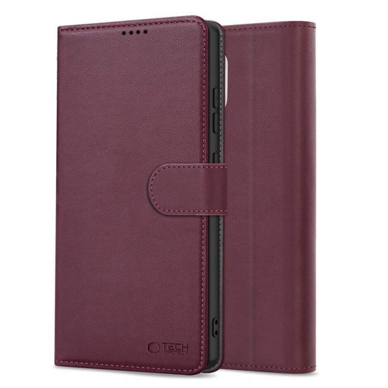 Capa carteira Tech-Protect para Xiaomi Redmi Note 15 Pro 5G THP5097, bordô