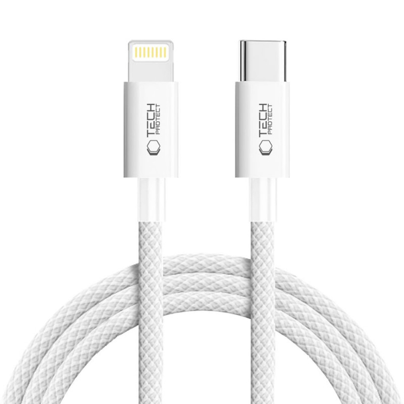 Cabo Tech-Protect Ultraboost Lite USB-C / Lightning PD27W/3A 200 cm, cinzento claro