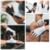 Luvas de ciclismo de dedos curtos Rockbros TLS004 ROAD TO SKY com amortecimento de choques S, branco