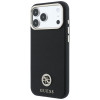 Guess GUE005537-0 Grained Round Strass Logo MagSafe capa para Apple iPhone 18 Pro Max / 17 Pro Max, preta