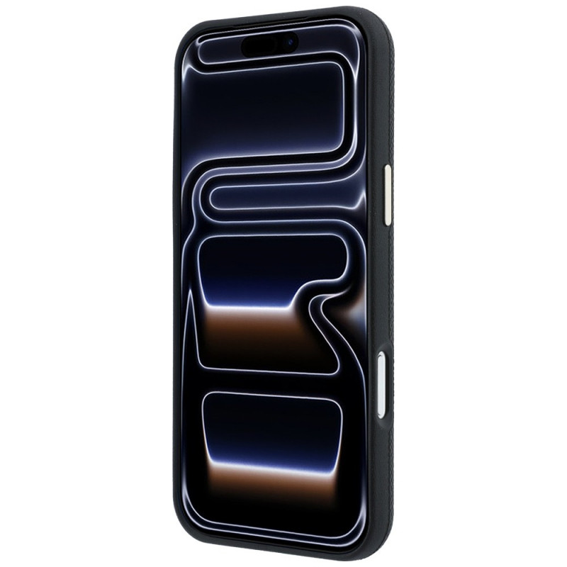 Guess GUE005537-0 Grained Round Strass Logo MagSafe capa para Apple iPhone 18 Pro Max / 17 Pro Max, preta