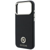 Guess GUE005537-0 Grained Round Strass Logo MagSafe capa para Apple iPhone 18 Pro Max / 17 Pro Max, preta