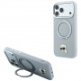 Capa Karl Lagerfeld with Ring Stand 360 Karl Head Pin MagSafe para Apple iPhone 18 Pro Max / 17 Pro Max, cinzenta (KF003236)