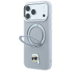 Capa Karl Lagerfeld with Ring Stand 360 Karl Head Pin MagSafe para Apple iPhone 18 Pro Max / 17 Pro Max, cinzenta (KF003236)