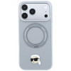 Capa Karl Lagerfeld with Ring Stand 360 Karl Head Pin MagSafe para Apple iPhone 18 Pro Max / 17 Pro Max, cinzenta (KF003236)