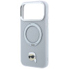 Capa Karl Lagerfeld with Ring Stand 360 Karl Head Pin MagSafe para Apple iPhone 18 Pro Max / 17 Pro Max, cinzenta (KF003236)