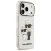 Capa Karl Lagerfeld IML NFT Glitter Karl&Choupette KF003400 para Apple iPhone 18 Pro Max / 17 Pro Max, transparente