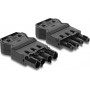Delock 64381 conector de instalação compatível com GST18, de 4 polos, terminal de parafuso, preto (1 conjunto)