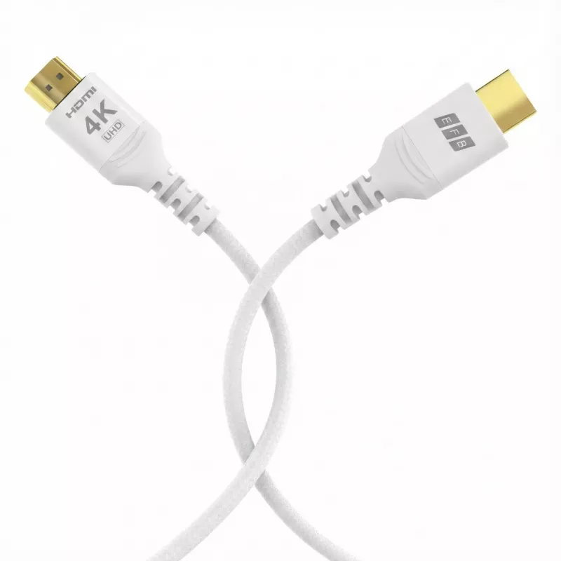 EFB Elektronik HDMI-20-00011 Cabo HDMI High Speed com Ethernet, 4K60Hz, 18 Gbit/s, 0.5 m, branco, compatível com HDMI 2.0