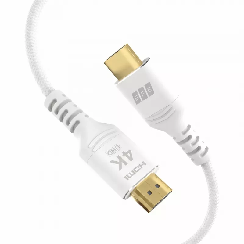 EFB Elektronik HDMI-20-00015 cabo HDMI High Speed com Ethernet, 4K60Hz, 18 Gbit/s, 5 m, branco, compatível com HDMI 2.0