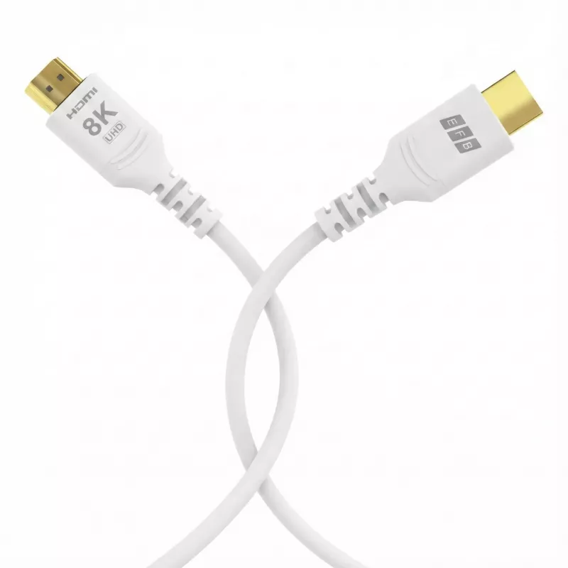 EFB Elektronik HDMI-21-00009 cabo HDMI Ultra High Speed, 8K60Hz, 48 Gbit/s, 0.5 m, branco, compatível com HDMI 2.1/2.0