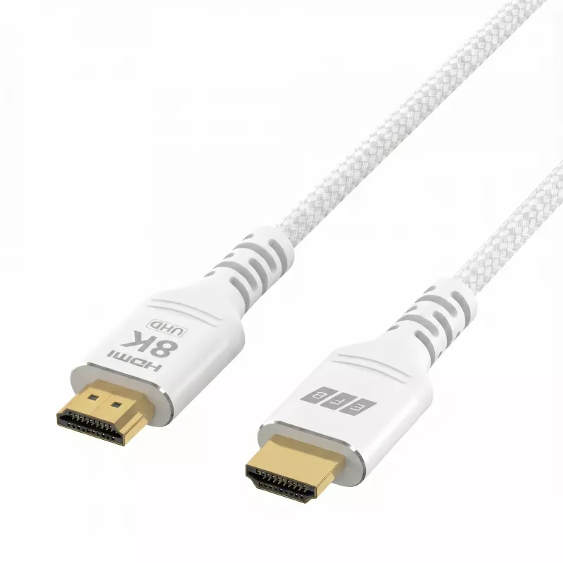 EFB Elektronik HDMI-21-00013 Cabo HDMI Ultra High Speed, 8K60Hz, 48 Gbit/s, 5 m, branco, compatível com HDMI 2.1/2.0