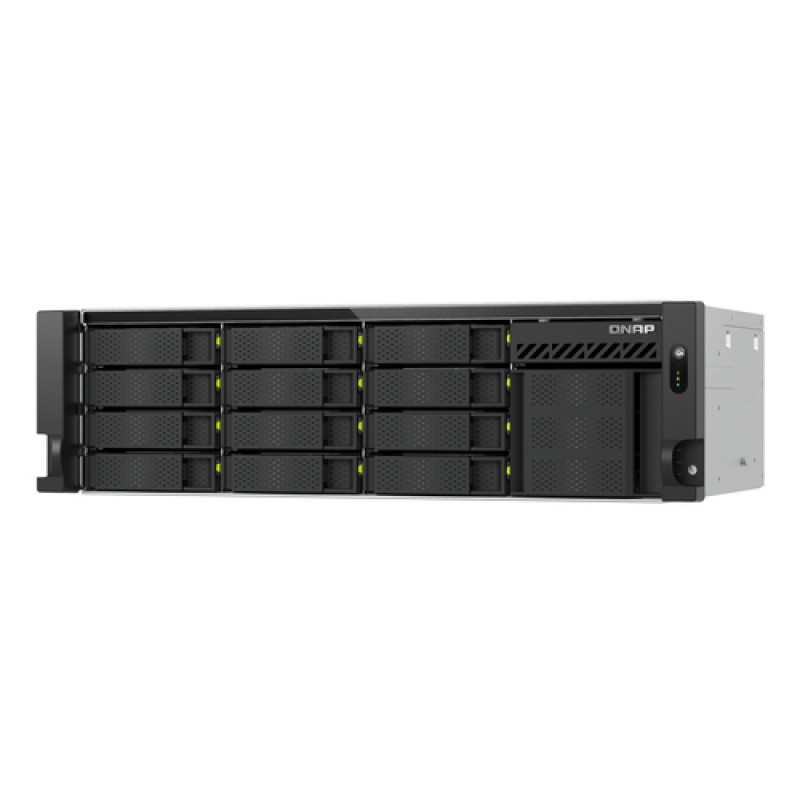 QNAP TS-h1655XeU-RP-8G NAS rack de 16 baias de baixa profundidade, 8 GB RAM, 2x 10GbE, fonte de alimentação redundante