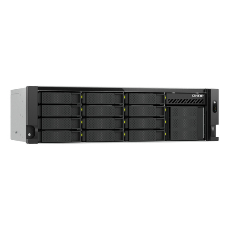 QNAP TS-h1655XeU-RP-8G NAS rack de 16 baias de baixa profundidade, 8 GB RAM, 2x 10GbE, fonte de alimentação redundante