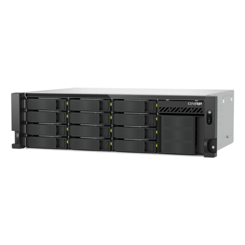 QNAP TS-h1655XeU-RP-8G NAS rack de 16 baias de baixa profundidade, 8 GB RAM, 2x 10GbE, fonte de alimentação redundante