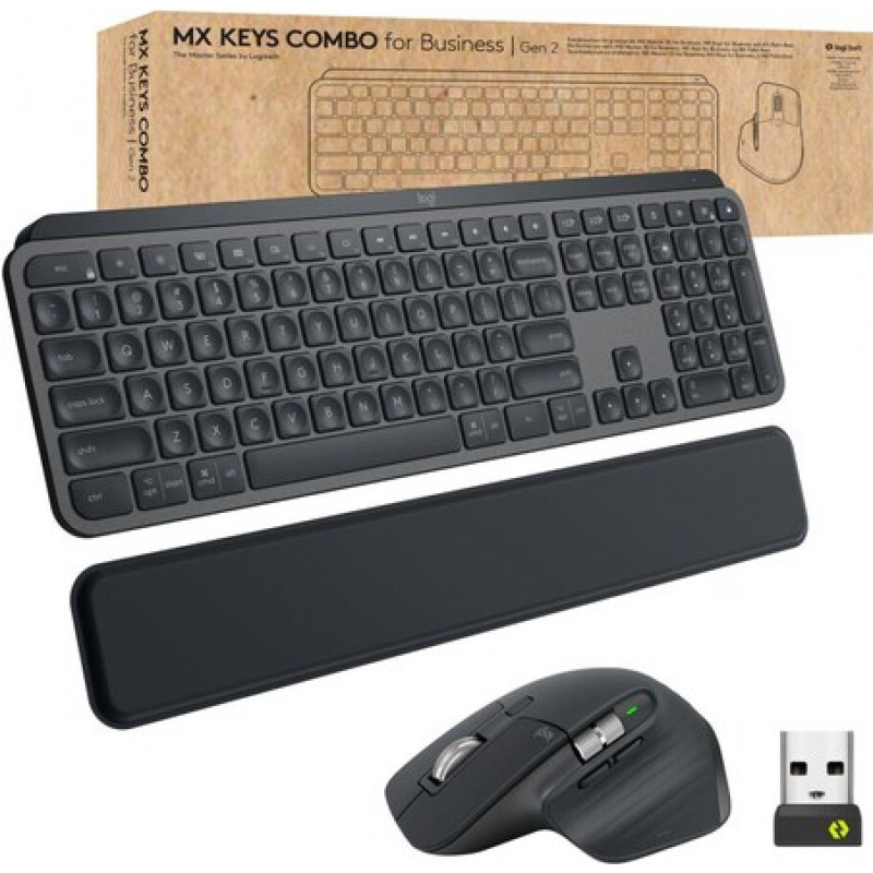 Logitech MX Keys Combo for Business conjunto de teclado e rato (920-010929), grafite, QWERTY italiano