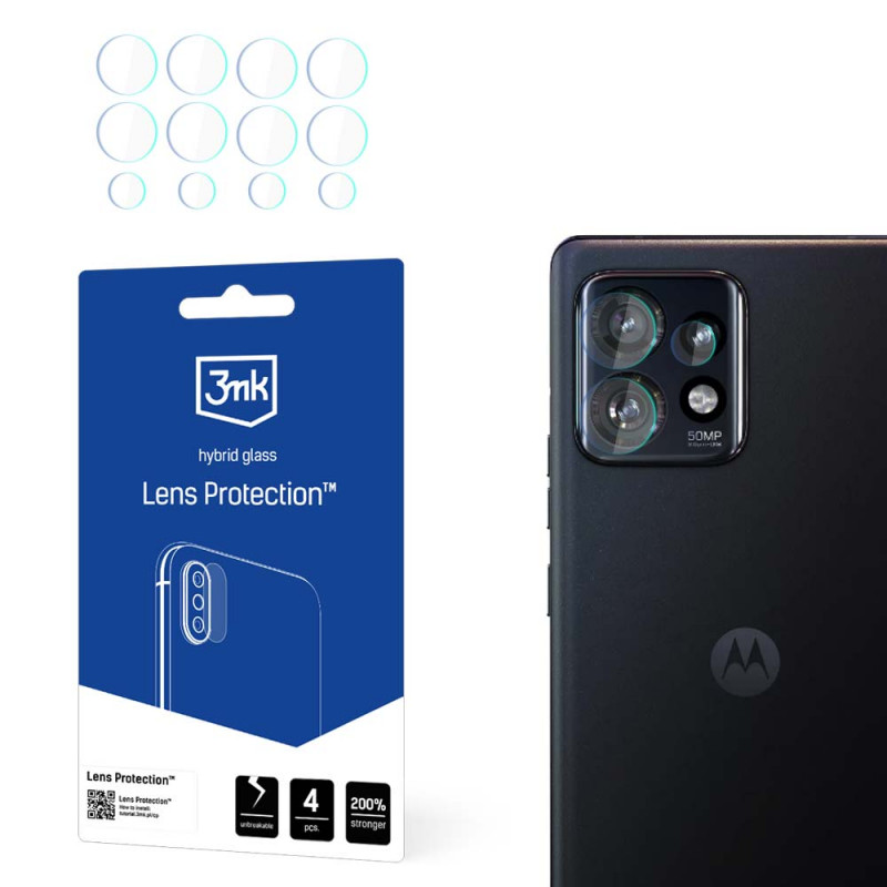 3MK Lens Protection vidro híbrido para lente da câmara Motorola Edge 40 Pro 5G (4 un.)
