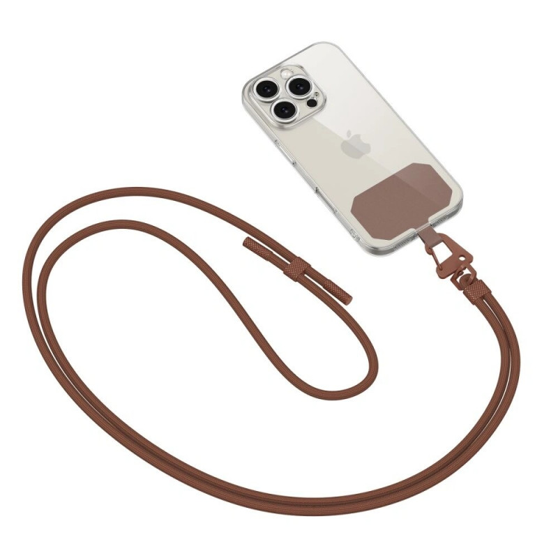 Alça transversal para telemóvel Tech-Protect C5S Rope Crossbody Strap, castanho chocolate