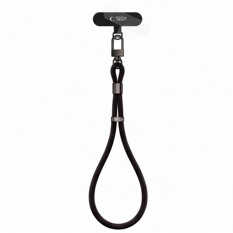 Tech-Protect C11S correia de pulso de corda para telemóvel, preto obsidiana
