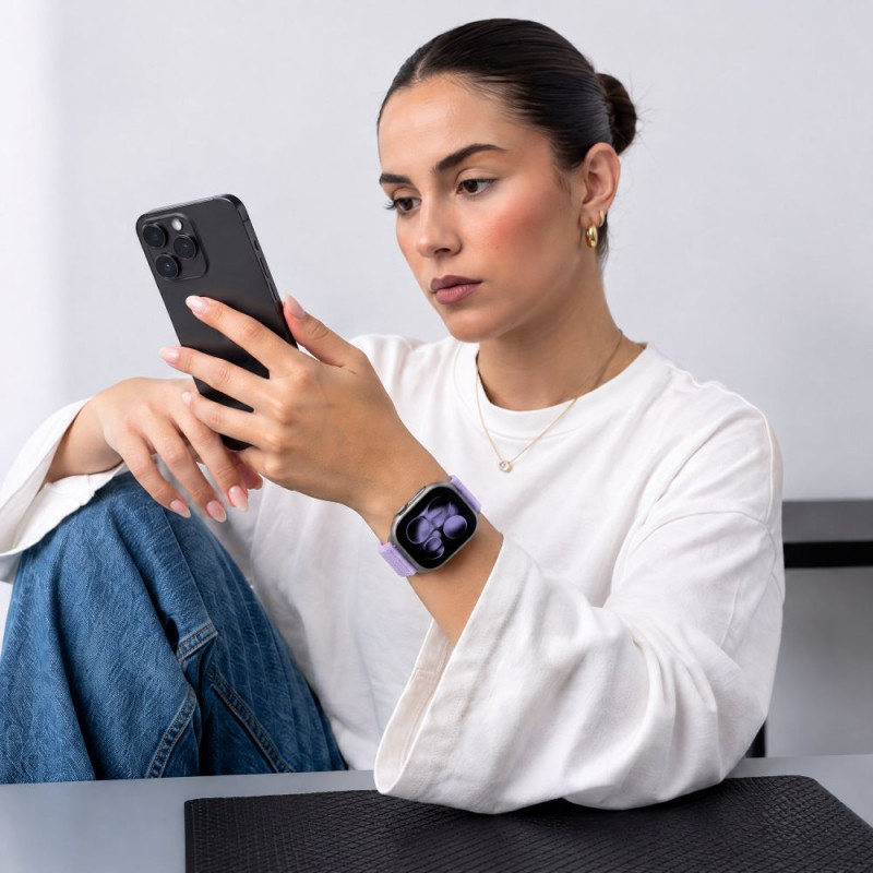 Tech-Protect NylonLoop bracelete para Apple Watch 8 / 9 / 10 / 11 / 12 / SE (40 / 41 / 42 mm), roxo