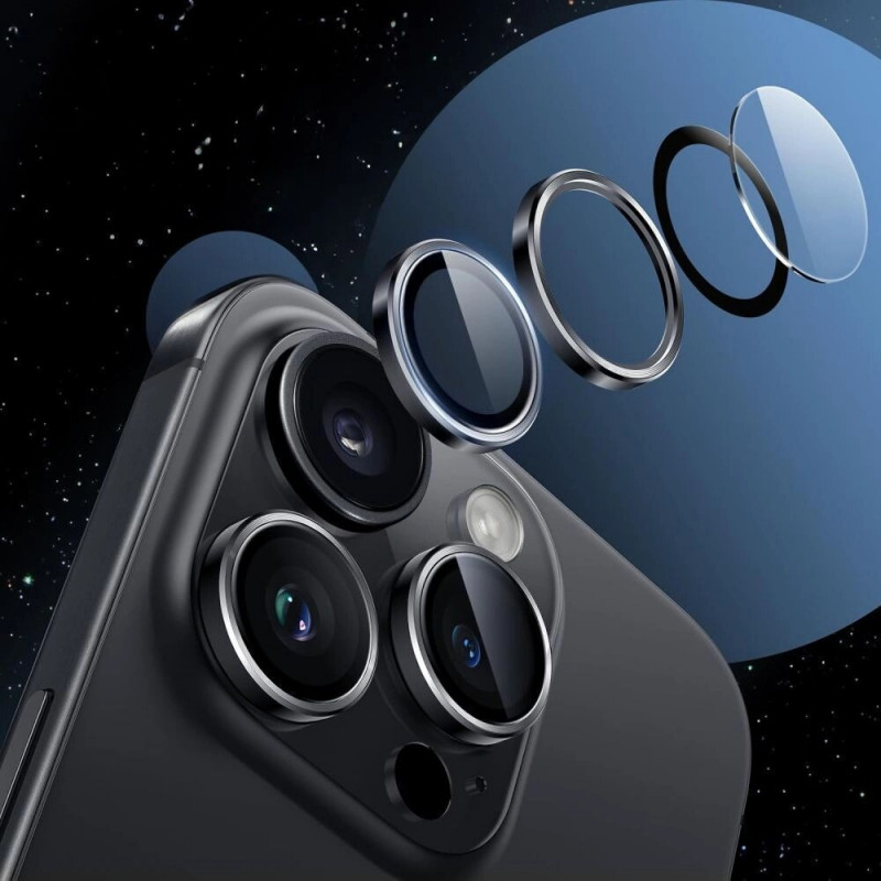 Tech-Protect Camring Fit+ protetores da lente da câmara para Apple iPhone 14 Pro / 14 Pro Max / 15 Pro / 15 Pro Max / 16 Pro / 16 Pro Max / 17 Pro / 17 Pro Max, Prateado