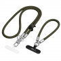 Tech-Protect C10S Rope Crossbody & Wrist conjunto de alças para telemóvel, verde-azeitona/titânio