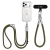 Tech-Protect C10S Rope Crossbody & Wrist conjunto de alças para telemóvel, verde-azeitona/titânio