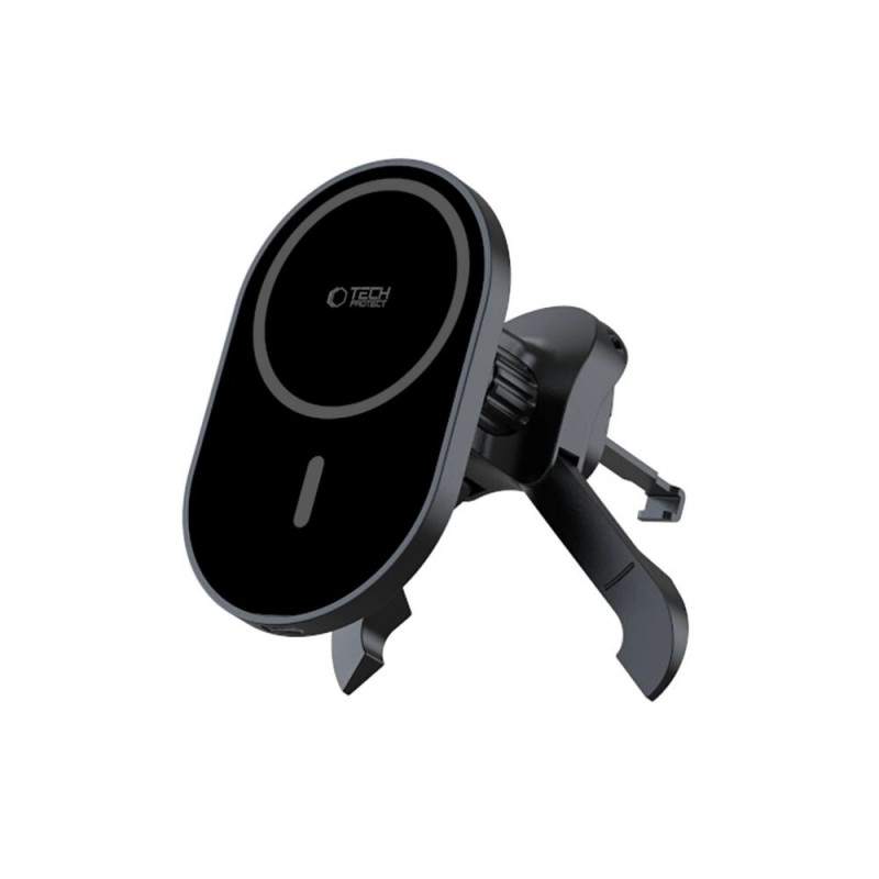 Tech-Protect MM15W-V6 suporte magnético MagSafe estável para grelha de ventilação do carro com carregador sem fios de 15W, preto