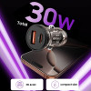 Tech-Protect CC01 carregador de carro de 2 portas USB-A / USB-C, PD 30W / QC 3.0, preto