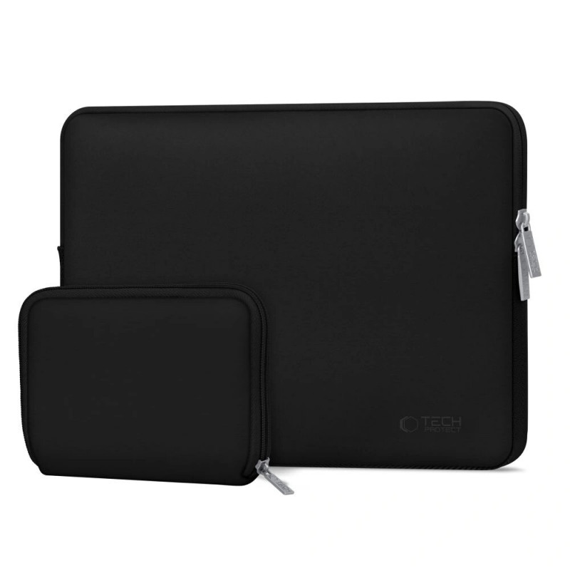 Tech-Protect NeoSlim THP3383 bolsa para portátil de 13-14 polegadas com bolsa para acessórios, preta