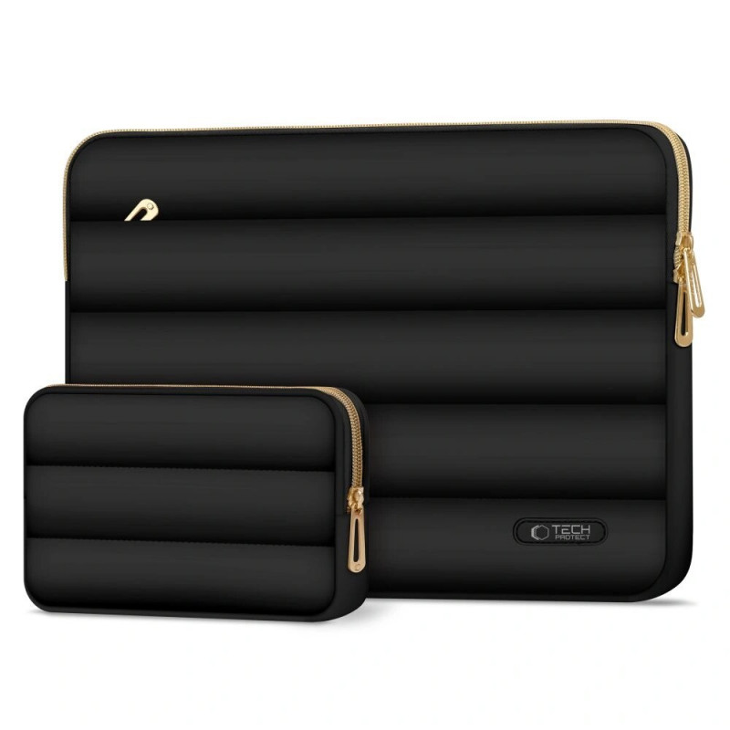 Tech-Protect Puffy THP3474 bolsa para portátil de 13-14 polegadas com bolsa para acessórios, preta
