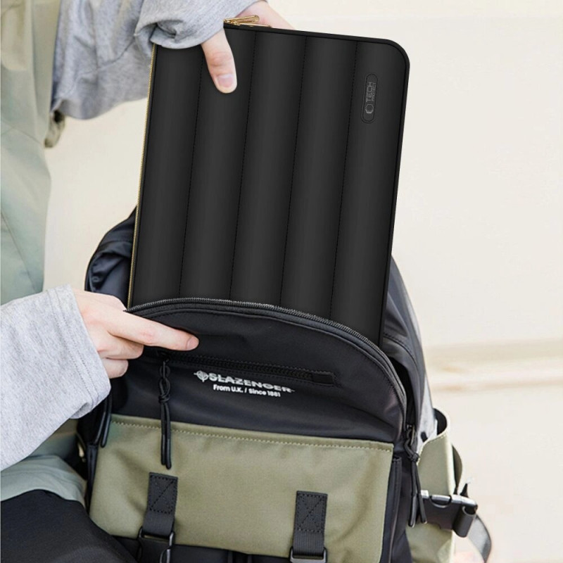 Tech-Protect Puffy THP3474 bolsa para portátil de 13-14 polegadas com bolsa para acessórios, preta