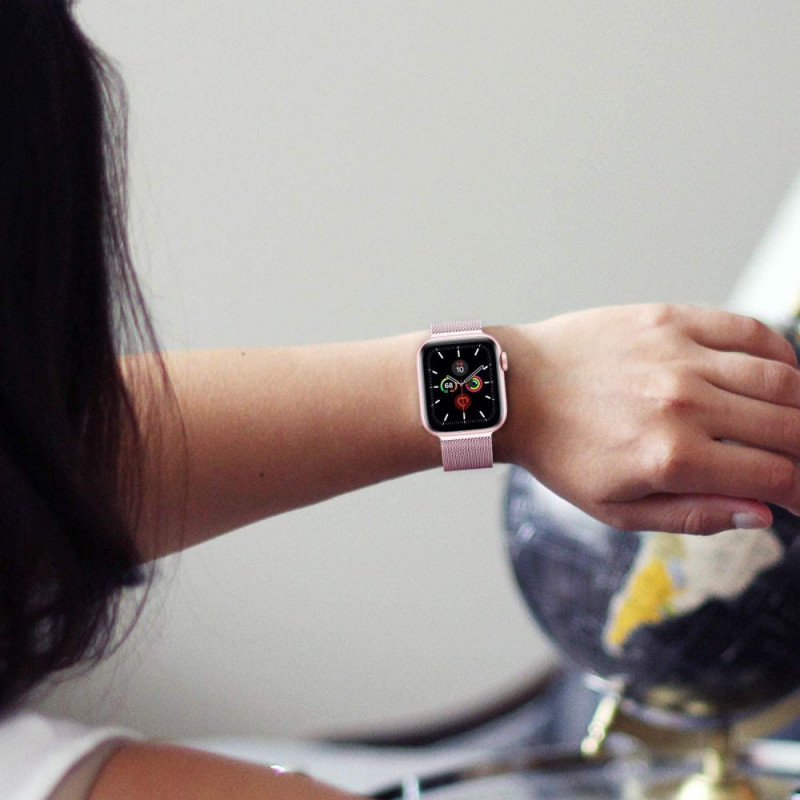 Tech-Protect MilaneseBand Apple Watch 4/5/6/7/SE 44/45 mm bracelete de aço inoxidável, prateado
