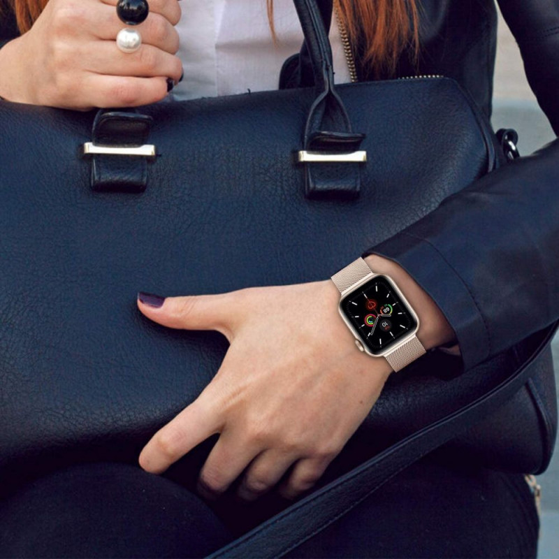 Tech-Protect MilaneseBand Apple Watch 4/5/6/7/SE 44/45 mm bracelete de aço inoxidável, prateado