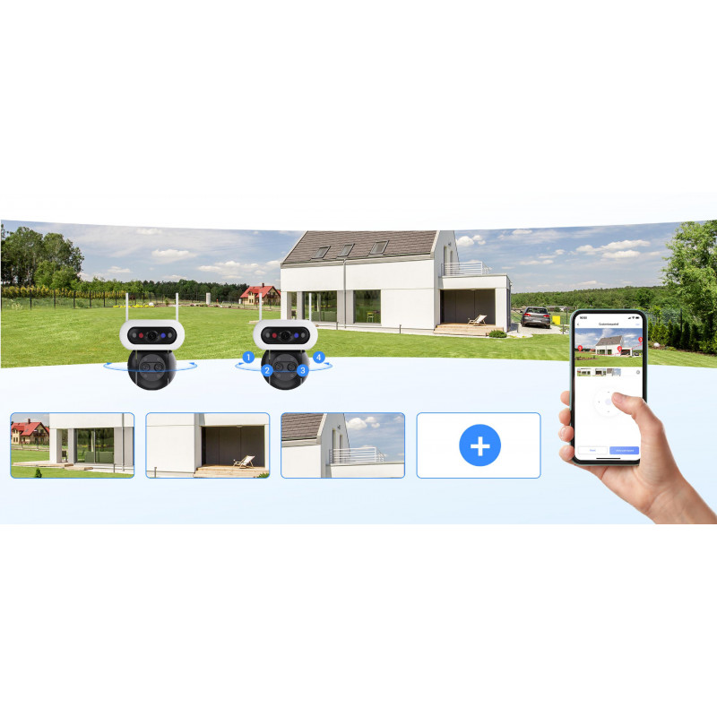 Ezviz C90f Triple 3K (5MP+5MP+5MP) câmara IP, Wi-Fi