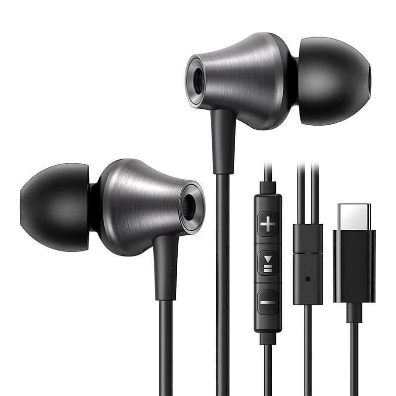 Auriculares intra-auriculares com fio Ugreen EP105 USB-C, 1.2 m, pretos
