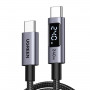 Ugreen L530 cabo USB-C para USB-C, PD 240 W, 480 Mbps, com ecrã, 2 m, preto