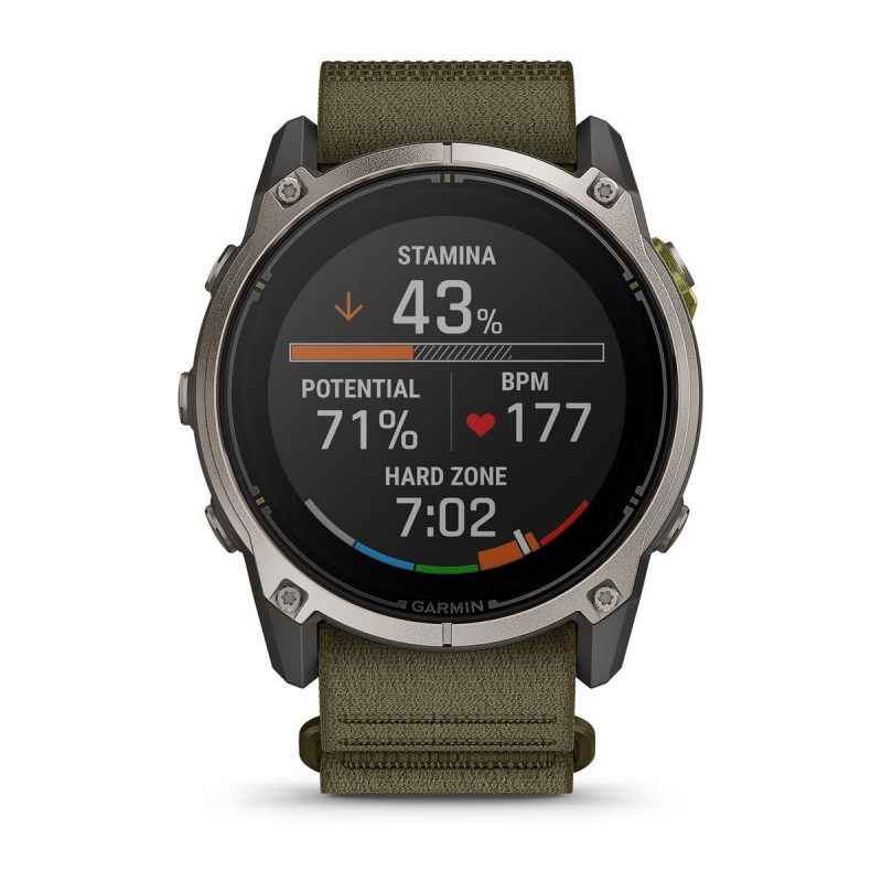 Smartwatch GPS Garmin Enduro 4 com bracelete de tecido ComfortFit verde-azeitona escuro (010-04799-01)