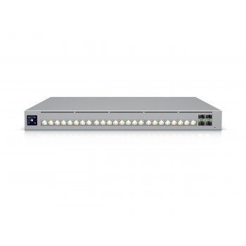 Ubiquiti UniFi Switch 32x 2.5G RJ45 / 16x 10G RJ45 / 4x SFP28, gerido, montável em rack de 19″, ecrã tátil de 1.3″