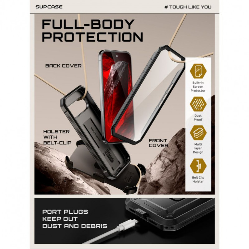 Capa Supcase Unicorn Beetle Pro para Google Pixel 11 Pro, Preta