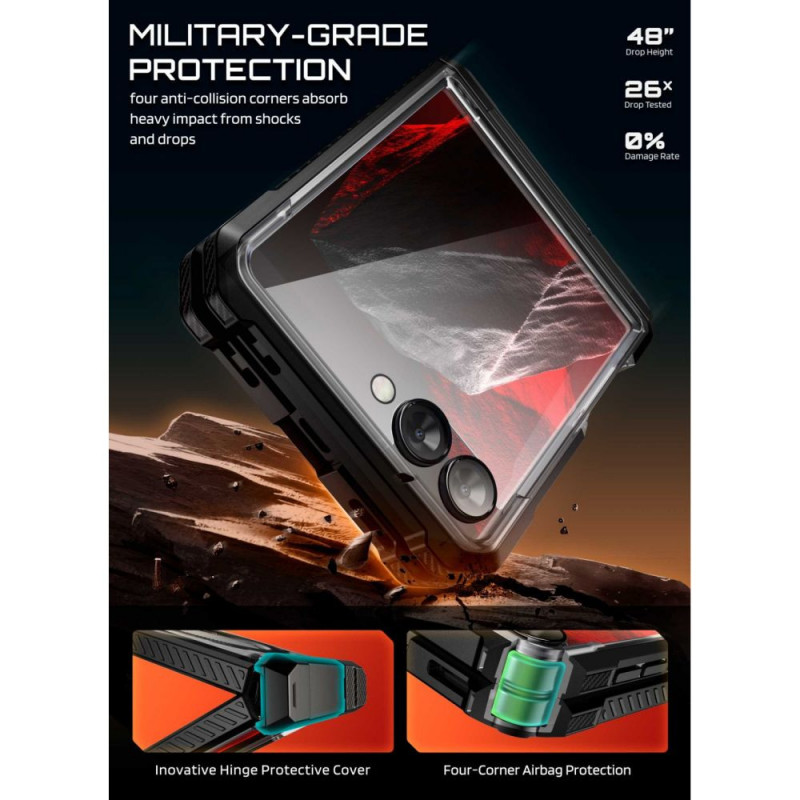 Supcase Unicorn Beetle Grip Mag MagSafe capa para Samsung Galaxy Z Flip 8, preta