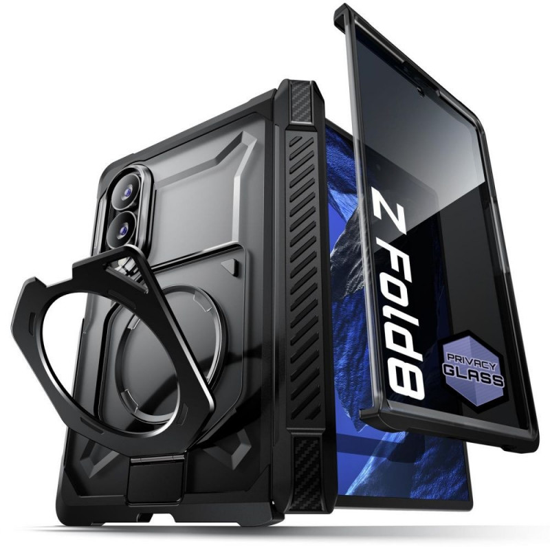 Supcase UB Grip Mag MagSafe Privacy Capa com Vidro de Privacidade para Samsung Galaxy Z Fold 8, Preta