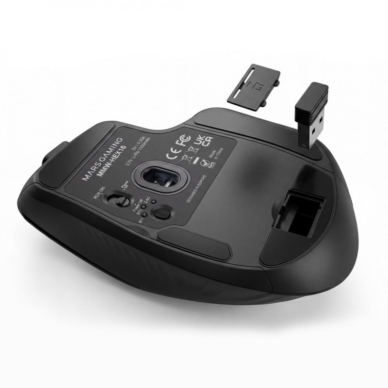 Tacens Mars Gaming MMW-HEX16 rato gaming sem fios, 24000 DPI, Bluetooth 5.2, 2,4 GHz