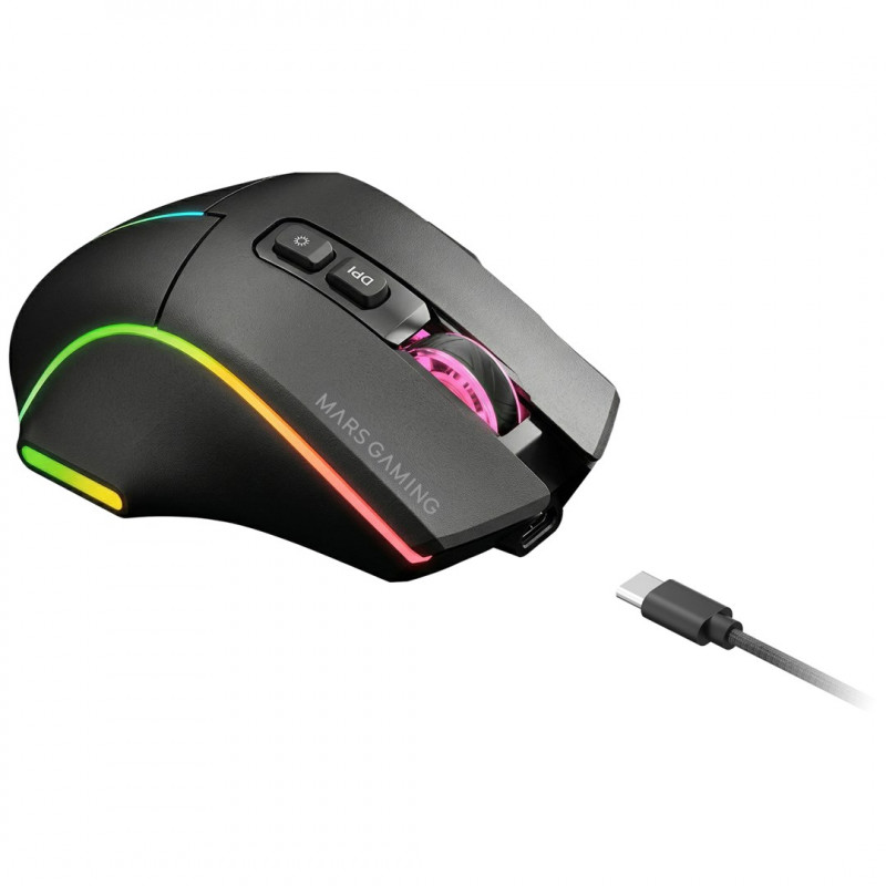 Tacens Mars Gaming MMW-VECTOR rato gaming sem fios, 12000 DPI, Bluetooth 5.4, 2.4 GHz