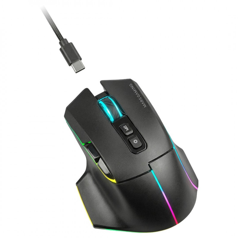 Tacens Mars Gaming MMW-VECTOR rato gaming sem fios, 12000 DPI, Bluetooth 5.4, 2.4 GHz