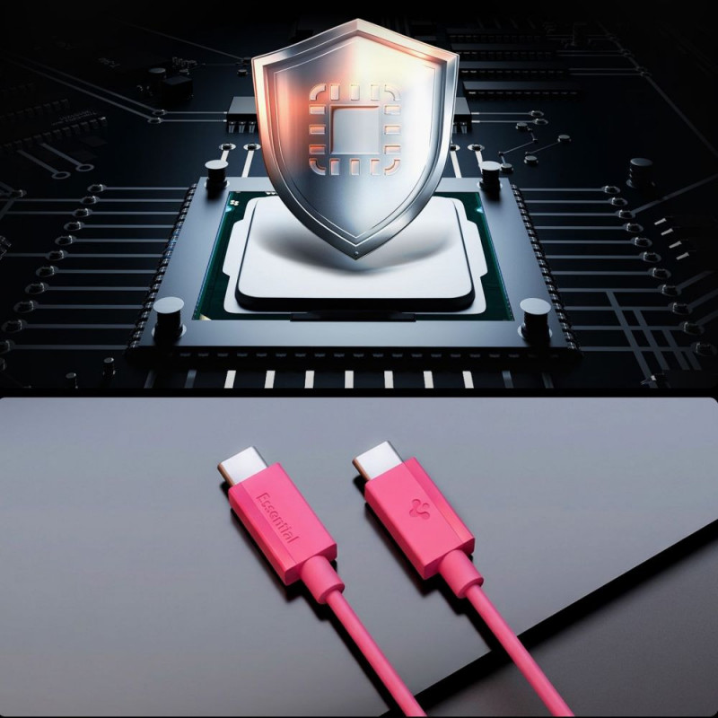 Spigen EB6010CC Cabo USB-C para USB-C Essential 60W 100 cm, Rosa