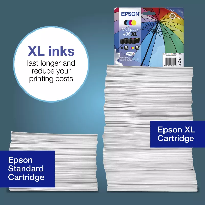 Epson 406XL Umbrella DURABrite Ultra multipack EasyMail pack de 4, XL (C13T17H64510)
