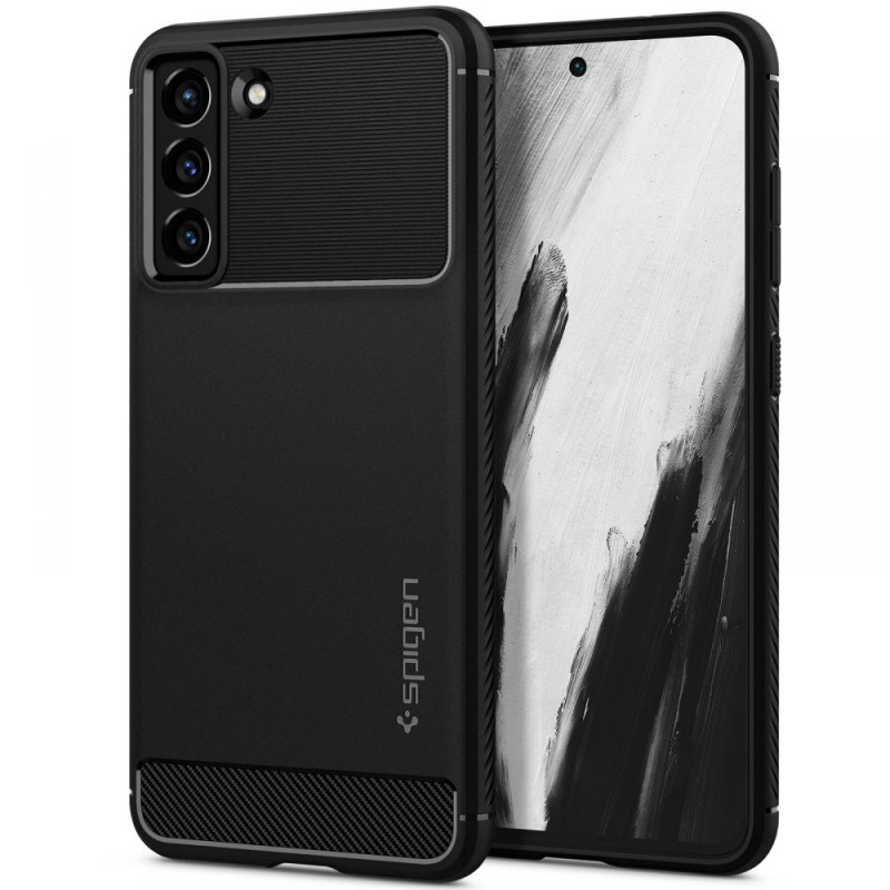 Capa Rugged Armor Spigen para Samsung Galaxy S21 FE, preta mate